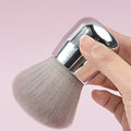 1pcs Silver Handle Nail Dust Brush, Large Soft Bristle Manicure Cleanup Brush, Professional Nail Art Tool for Acrylic
