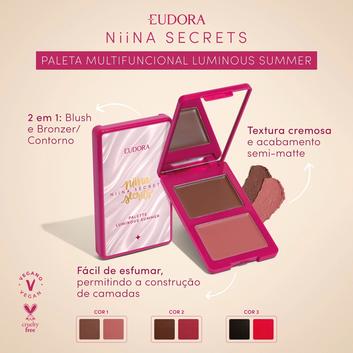 Paleta Multifuncional Niina Secrets Luminous Summer Cor 3 7G